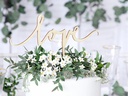 Partydeco Kuchen-Topper Love 23 x 16 cm, Holz, 1 Stück, Braun