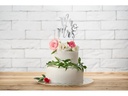 Partydeco Kuchen-Topper Mr &amp; Mrs 25.5 cm, 1 Stück, Silber