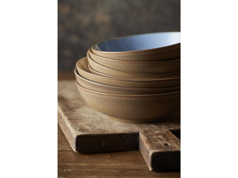 Bitz Suppen- &amp; Pastateller Wood Ocean Ø 20 cm, 6 Stück, Hellblau