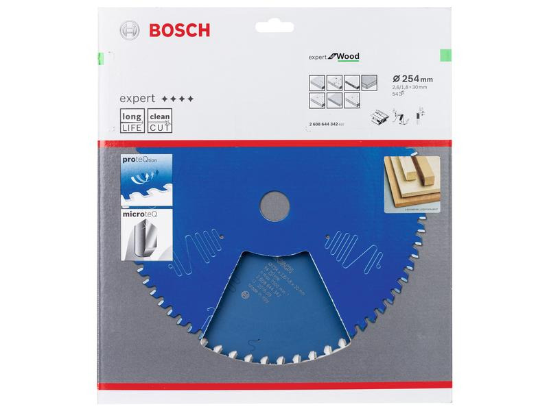 Bosch Professional Kreissägeblatt Expert for Wood 25.4 x 3 x 0.26 cm, Z 54