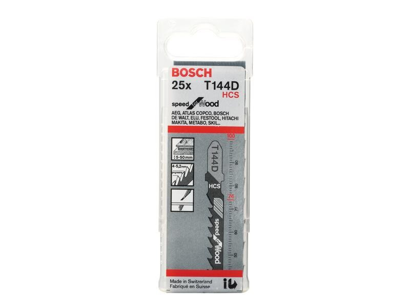 Bosch Professional Stichsägeblatt T 144 D Speed for Wood, 25 Stück