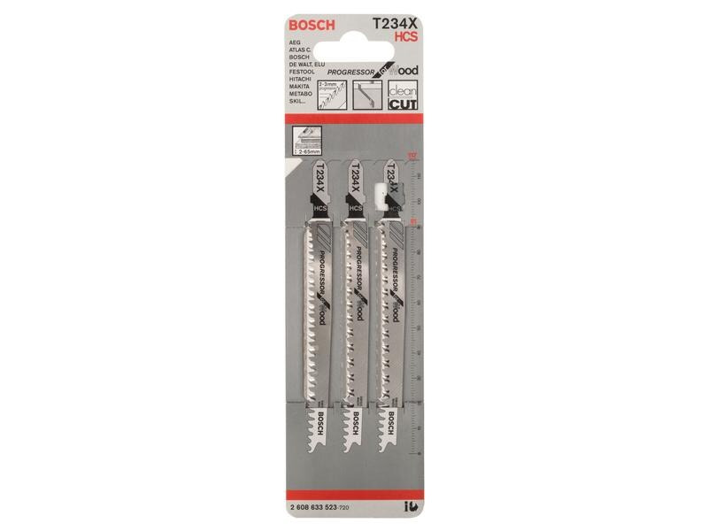 Bosch Professional Stichsägeblatt T 234 X Progressor for Wood, 5 Stück