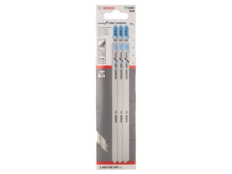 Bosch Professional Stichsägeblatt T 718 BF Metal-Sandwich, 3 Stück