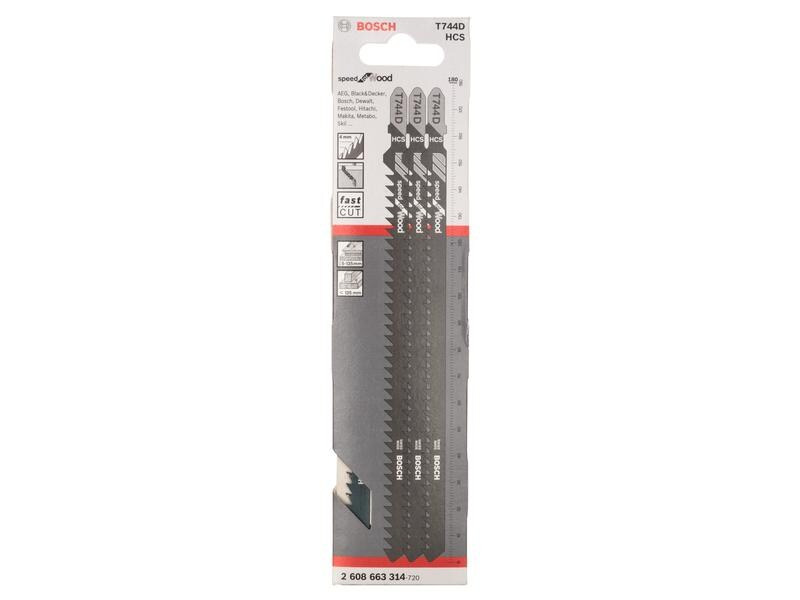 Bosch Professional Stichsägeblatt T 744 D Speed for Wood, 3 Stück
