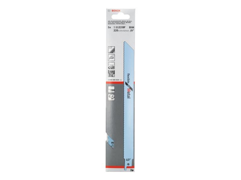 Bosch Professional Säbelsägeblatt S 1122 BF Flexible for Metal, 5 Stück
