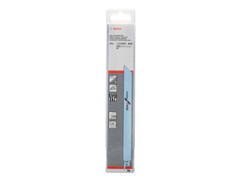 Bosch Professional Säbelsägeblatt S 1122 EF Flexible for Metal, 25 Stück