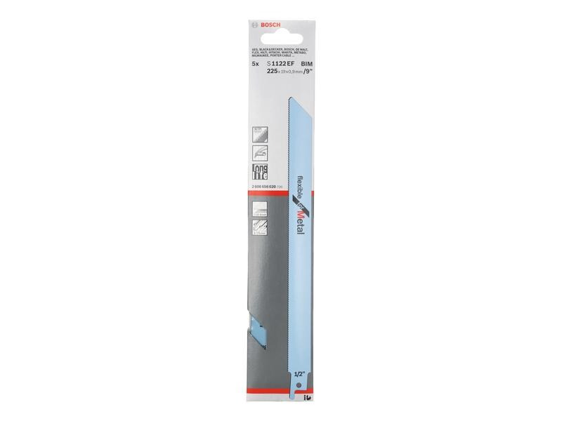 Bosch Professional Säbelsägeblatt S 1122 EF Flexible for Metal, 5 Stück