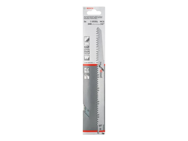 Bosch Professional Säbelsägeblatt S 1531 L Top for Wood, 5 Stück