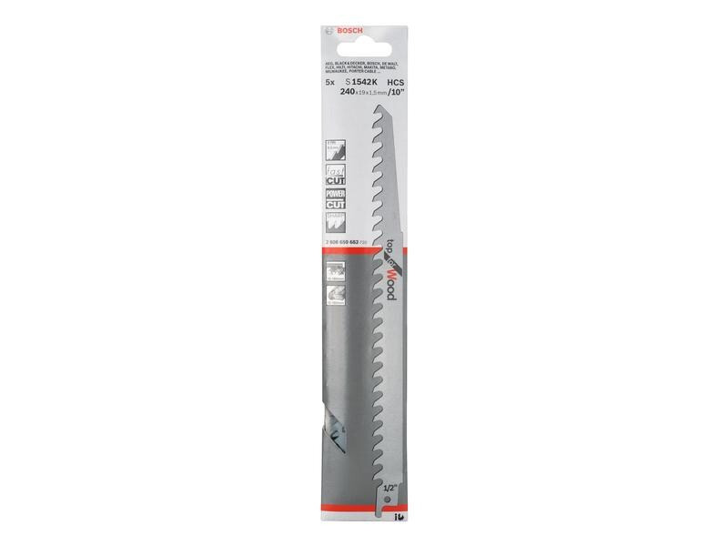 Bosch Professional Säbelsägeblatt S 1542 K Top for Wood, 5 Stück