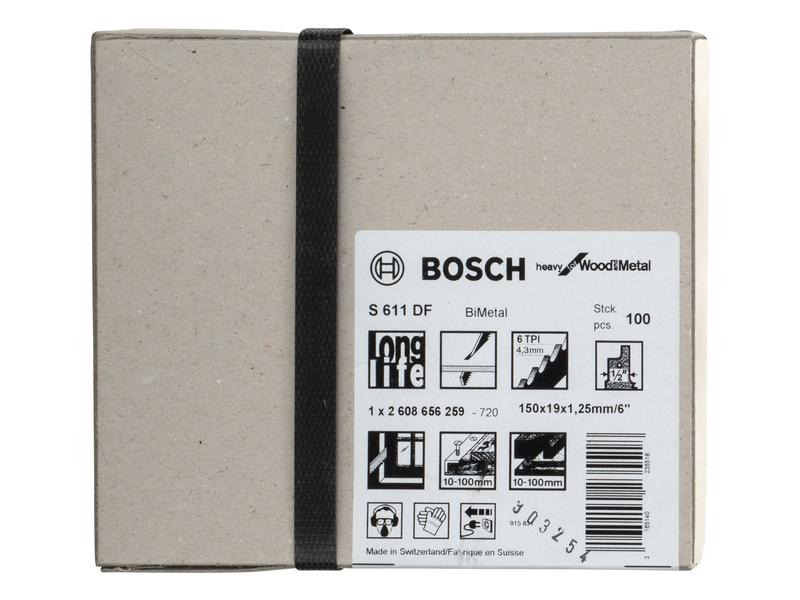 Bosch Professional Säbelsägeblatt S 611 DF Heavy Wood and Metal, 100 Stück
