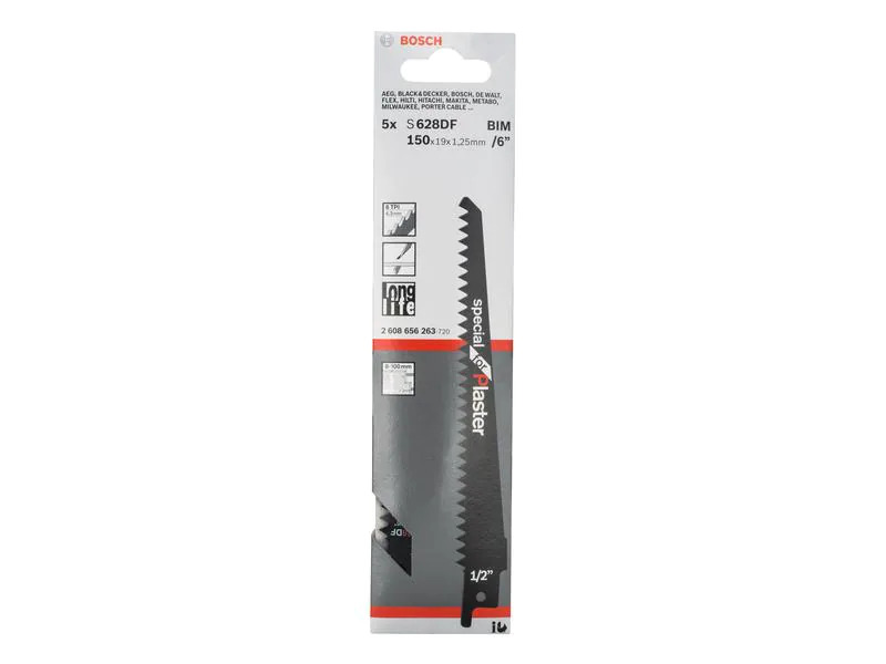 Bosch Professional Säbelsägeblatt S 628 DF Special for Plaster, 5 Stück