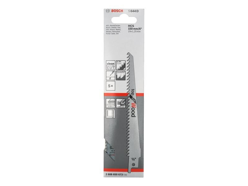 Bosch Professional Säbelsägeblatt S 644 D Top for Wood, 5 Stück