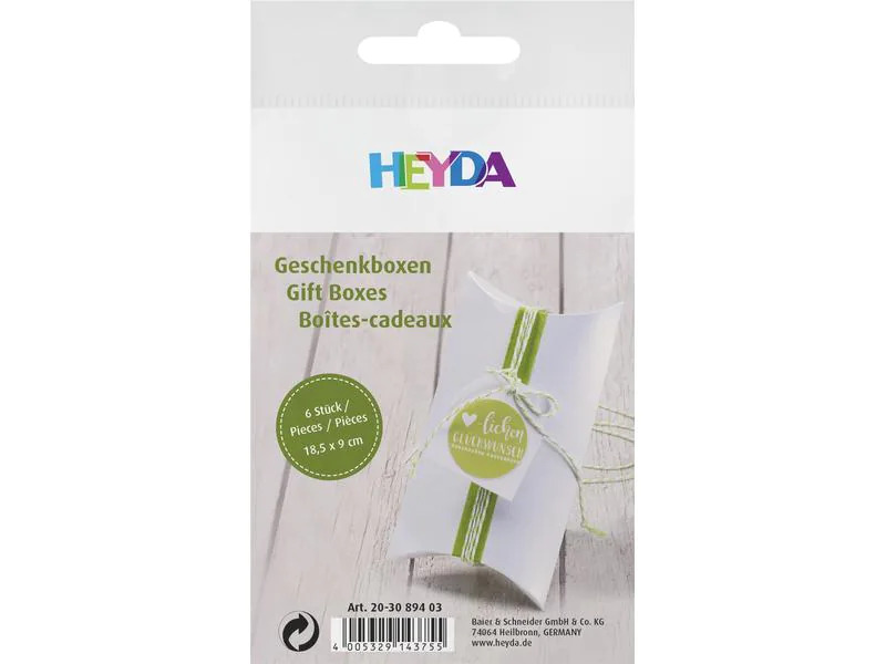 Heyda Geschenkschachtel 90 x 125 mm 6 Stück, Weiss