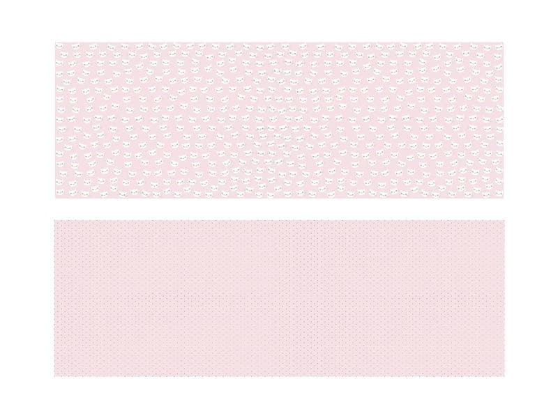 Partydeco Geschenkpapier Katze 70 x 200 cm, 2 Stück, Rosa/Weiss