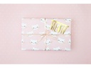 Partydeco Geschenkpapier Katze 70 x 200 cm, 2 Stück, Rosa/Weiss