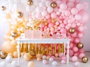 Partydeco Geschenktasche Prosecco 18 x 26 x 10 cm, 6 Stück, Rosa