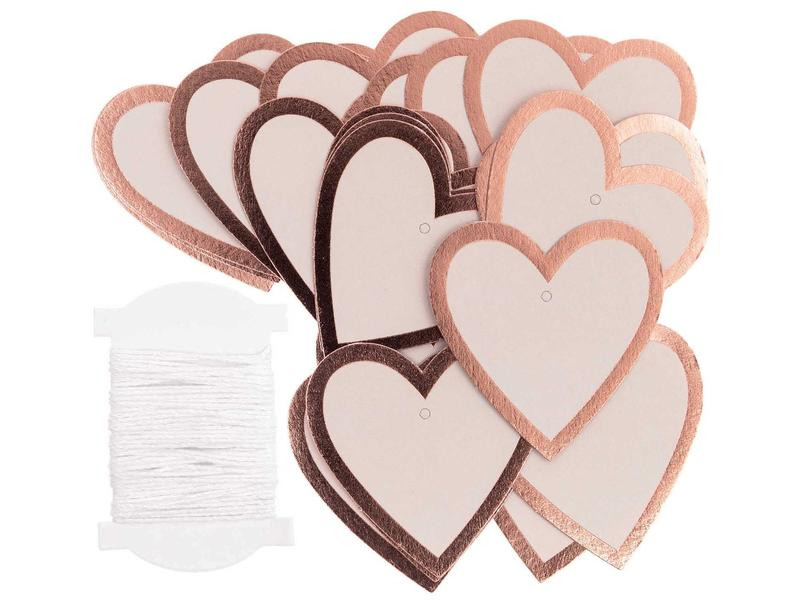 Rico Design Geschenkanhänger Herz 24 Stück, Rosa