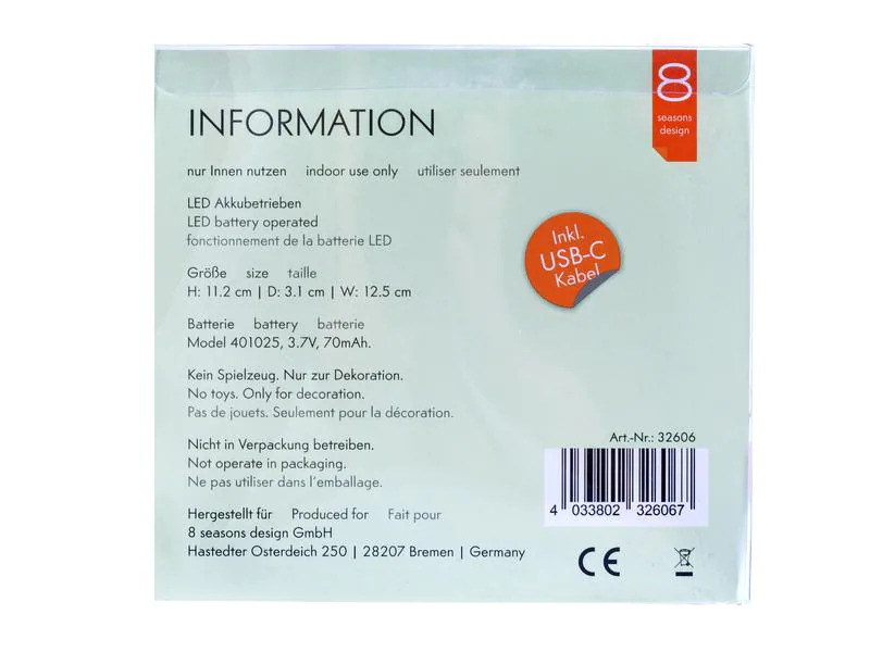 8 Seasons Design Motivlicht Shining Heart  Micro S Weiss