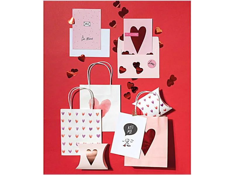 Rico Design Geschenkschachtel Herzen 6 Stück, Rosa/Rot