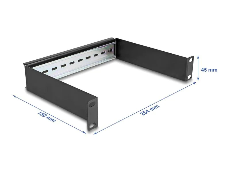 Delock Hutschienenpanel 1HE 10, Schwarz