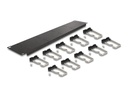 Delock Kabelführungspanel mit 10 Metallbügel 2 HE 19 Rack, Silber