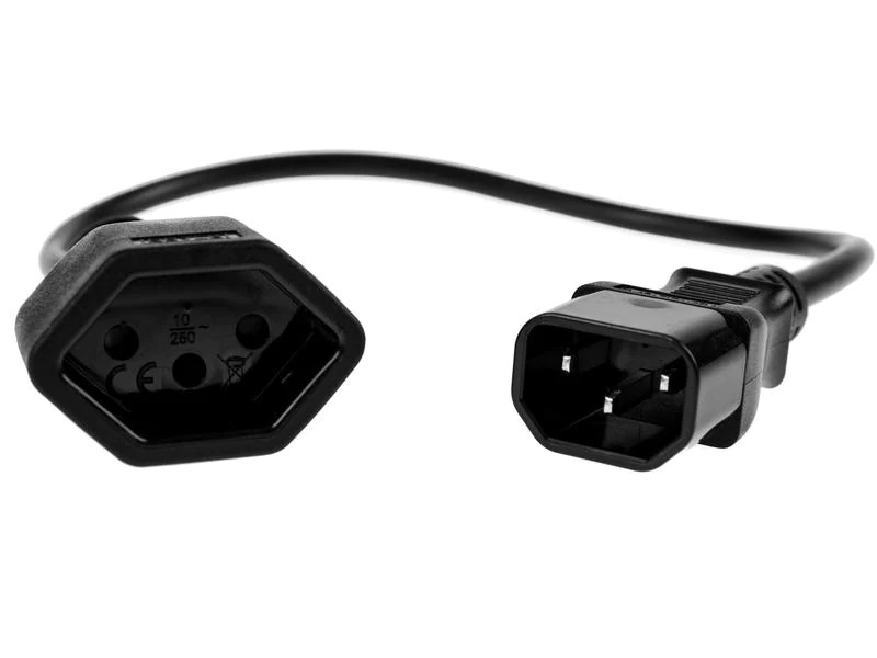 FURBER.power Verlängerungskabel C14-T13 0.3 m Schwarz