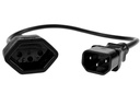 FURBER.power Verlängerungskabel C14-T13 0.3 m Schwarz