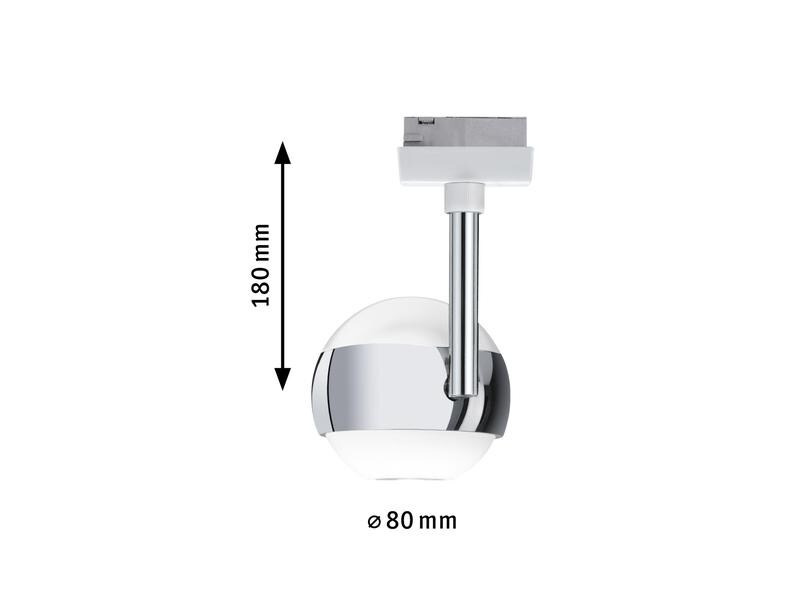 Paulmann LED Schienenspot URail Capsule II, 6 W, 2700 K, Chrom/ Weiss