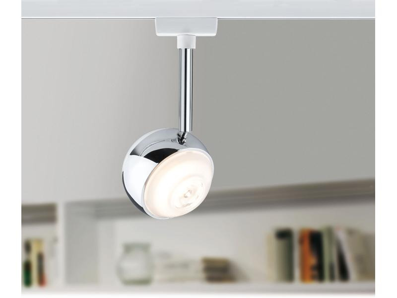 Paulmann LED Schienenspot URail Capsule II, 6 W, 2700 K, Chrom/ Weiss