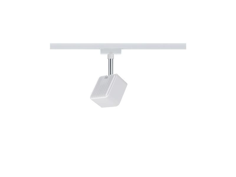 Paulmann LED Schienenspot URail Cube, 8 W, 2700 K, Weiss/ Chrom