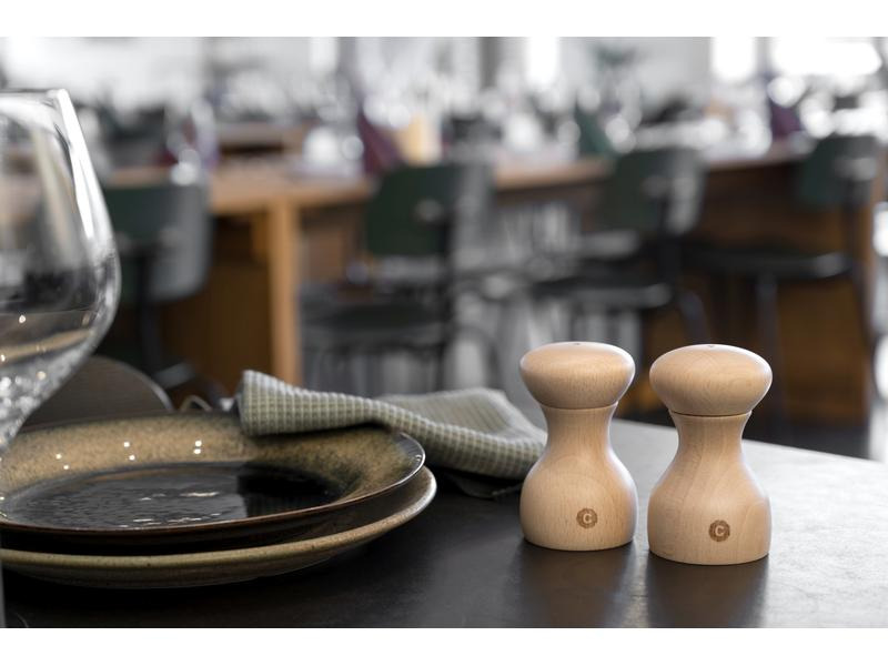 Crush Grind Salz- und Pfeffermühle Lyon 2er Set, 9.6 cm, Hellbraun
