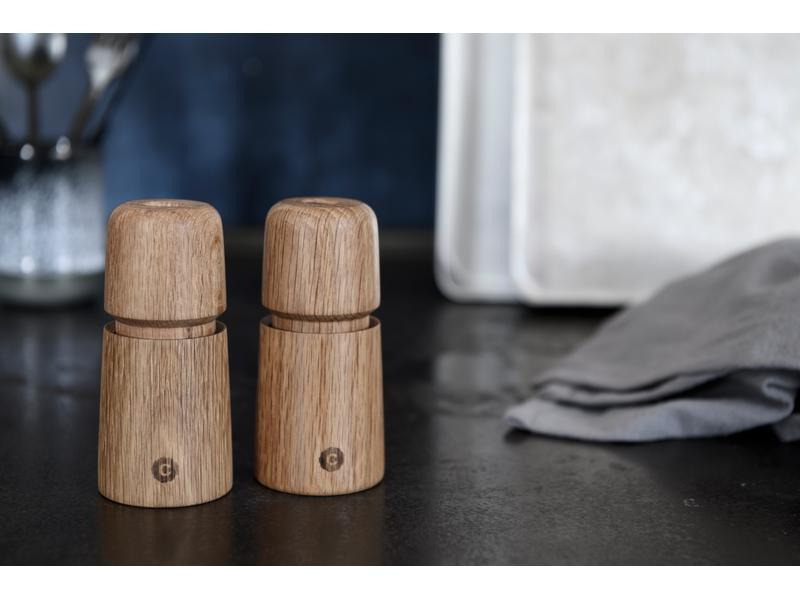 Crush Grind Salz- und Pfeffermühle Stockholm 2er Set, 11 cm, Hellbraun