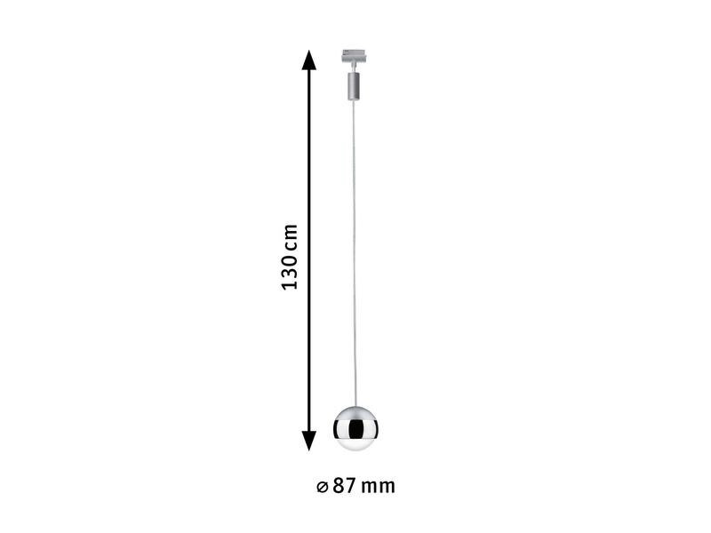 Paulmann LED Pendelleuchte URail Capsule II, 6 W, 2700 K, Chrom