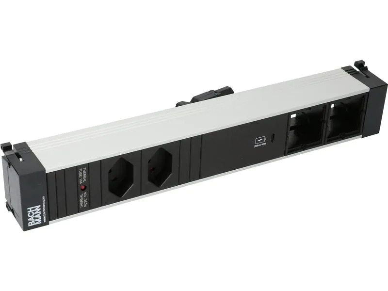 Bachmann Einbausteckerleiste POWER FRAME 2x T13, 1x USB-C, 2x Custom