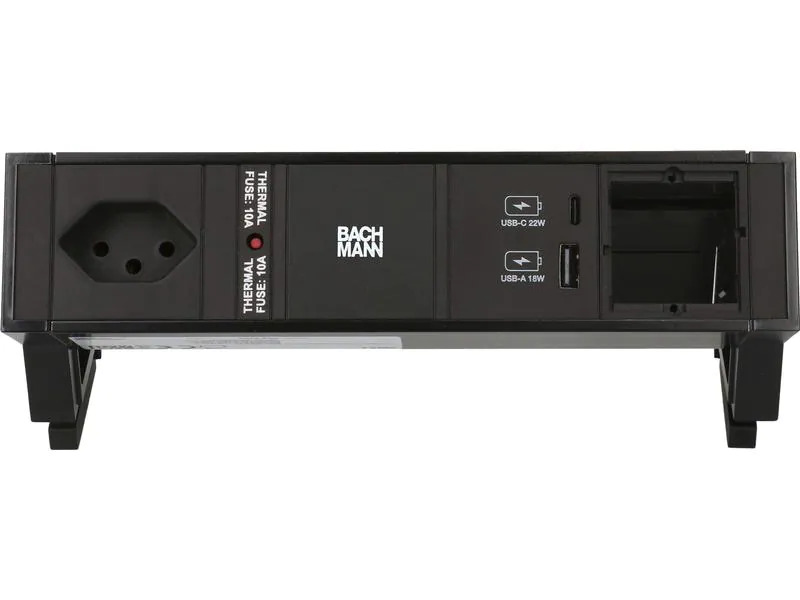 Bachmann Tischsteckdosenleiste DESK 2, 1x T13, 1x USB A/C, 1x Custom