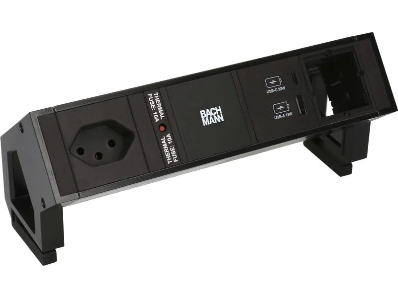 Bachmann Tischsteckdosenleiste DESK 2, 1x T13, 1x USB A/C, 1x Custom