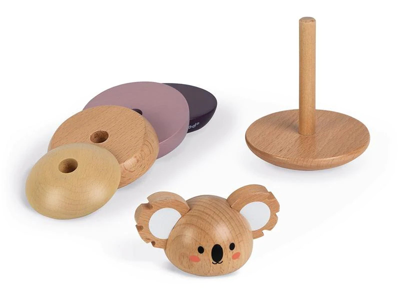 Janod Stapelspielzeug Stehaufkoala aus Holz