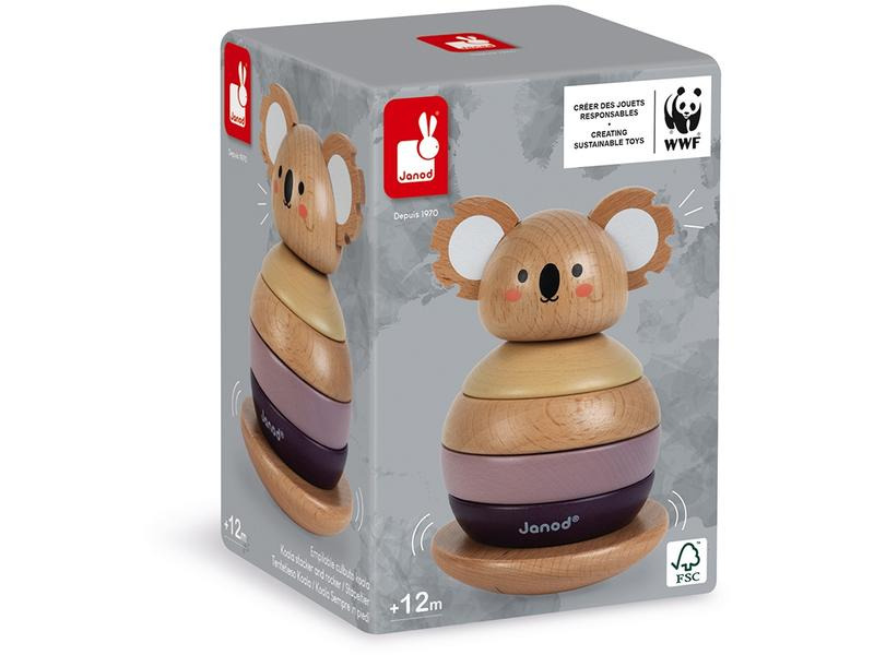 Janod Stapelspielzeug Stehaufkoala aus Holz