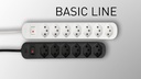 Max Hauri Steckdosenleiste Basic Line 6 x T13 Reset Schalter, Schwarz