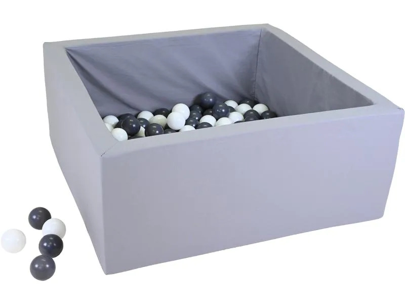 Knorrtoys Bällebad soft – eckig grey 100 balls grey/white