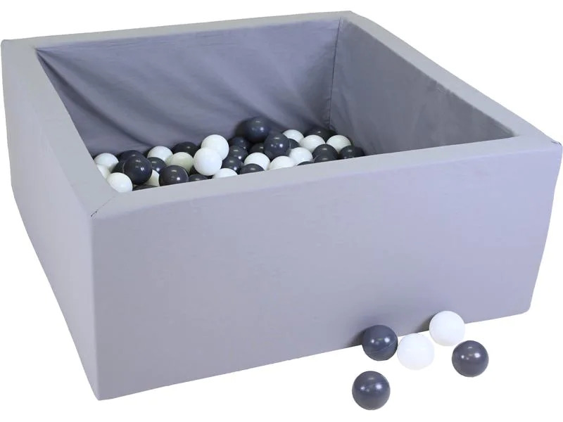 Knorrtoys Bällebad soft – eckig grey 100 balls grey/white