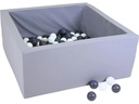 Knorrtoys Bällebad soft – eckig grey 100 balls grey/white