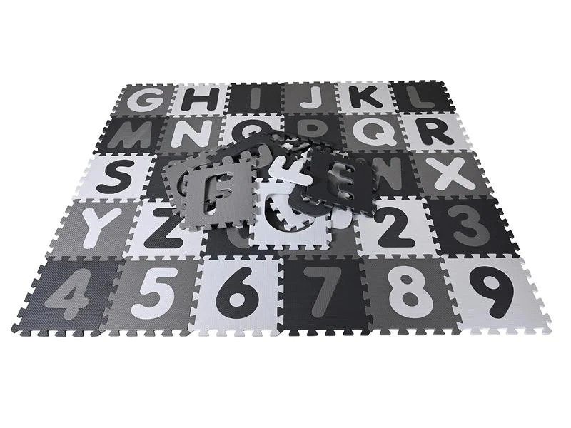 Knorrtoys Puzzlematte Alphabet + Zahlen grau-weiss