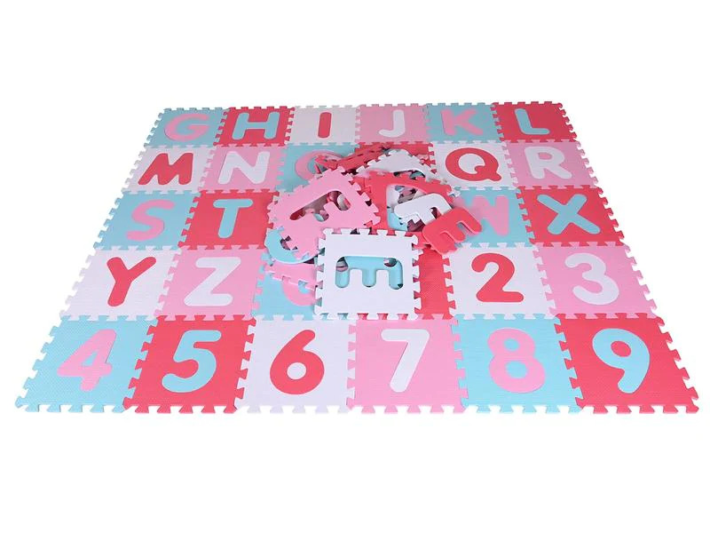 Knorrtoys Puzzlematte Alphabet + Zahlen pink-rosa