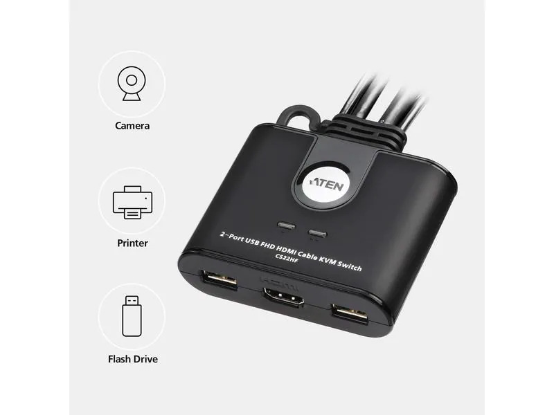 Aten KVM Switch CS22HF 2-Port HDMI