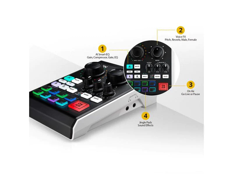 Aten Mischpult UC8000 MicLive 6CH Audio Mixer