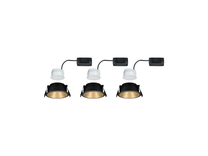 Paulmann Einbauspot Cole Coin 3-Stepdim Set, 18W, 2700K, Schwarz/Gold
