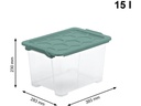 Rotho Aufbewahrungsbox Evo Safe 15 l, Grün/Transparent