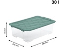 Rotho Aufbewahrungsbox Evo Safe 30 l, Grün/Transparent