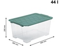 Rotho Aufbewahrungsbox Evo Safe 44 l, Grün/Transparent